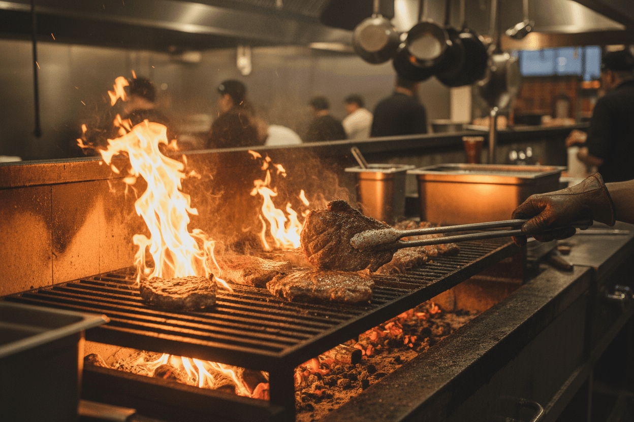 Cooking tacos on the grill